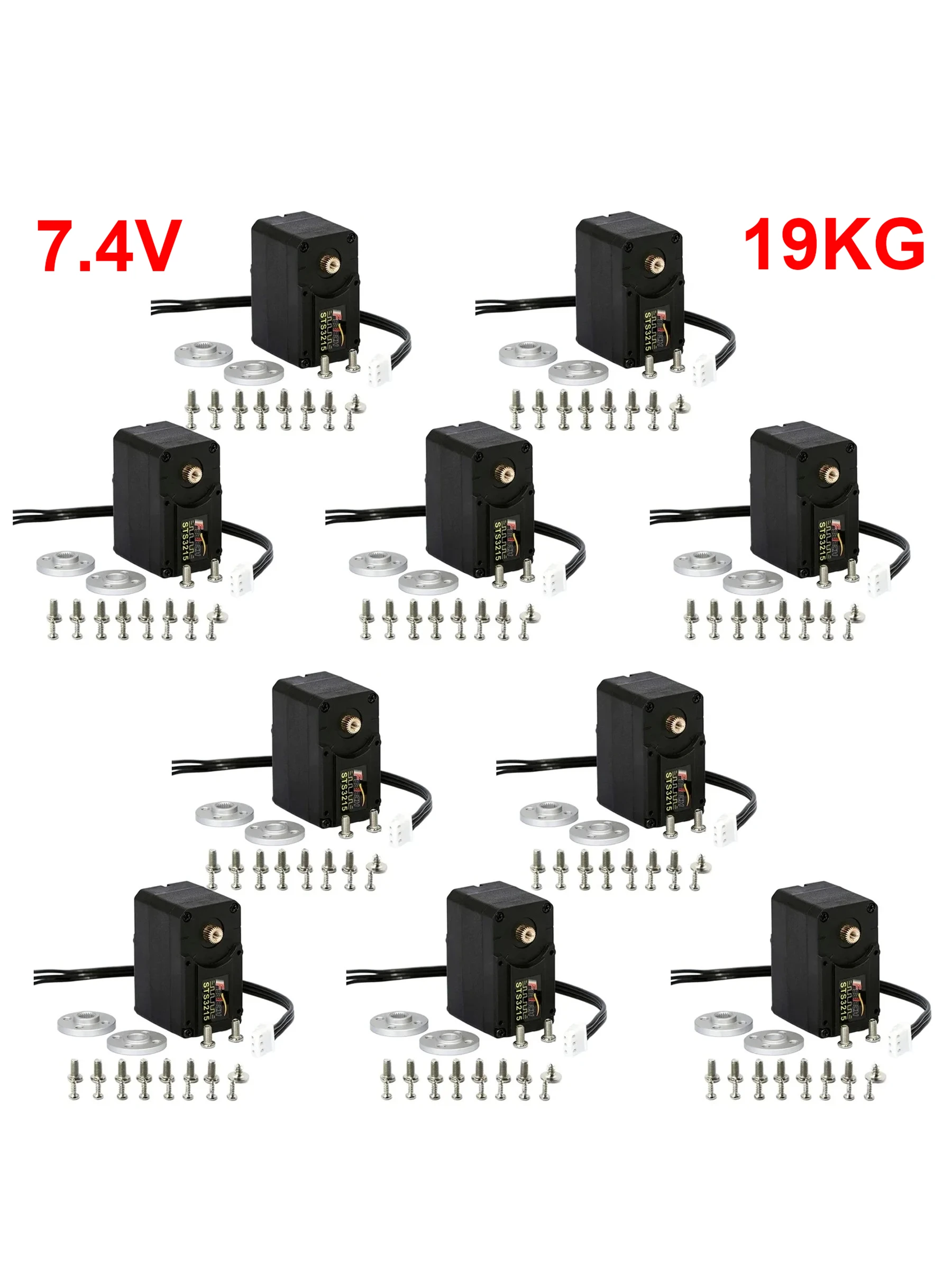 10 Stück Feetech STS3215 19 kg 7,4 V 360 Grad Dual Axis TTL String Roboter RC Servomotor für SO-ARM100 Standard Open Arm 100 Beta