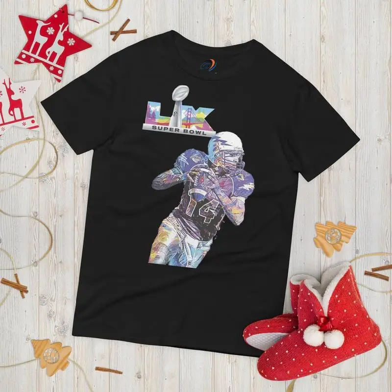Camiseta unisex 100% algodón con gráficos culturales del Super Bowl LX 2026, nueva moda Y2K de verano 2026, camiseta de manga corta para hombre.