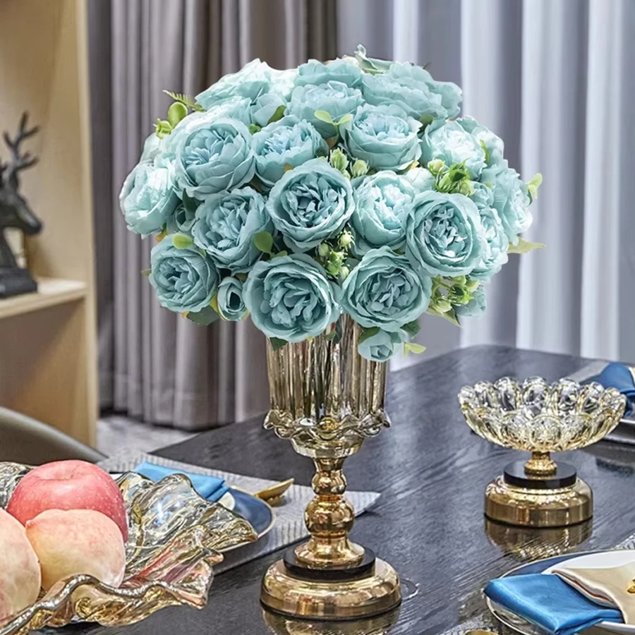 

1Pc Silk Rose Artificial Flower Peony Outdoor UV Protection Wedding Bridal Bouquet Festival Decor Vase Home Living Room Diy Gift