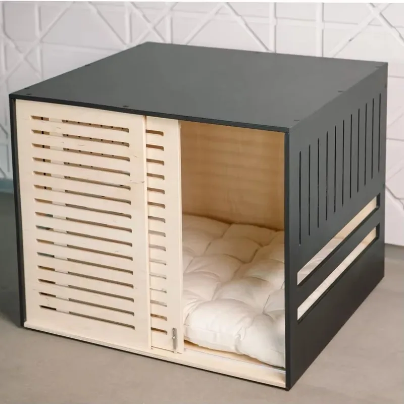 

Modern Wooden Dog Crate with Acrylic Door Pet House Factory Sale High Quality