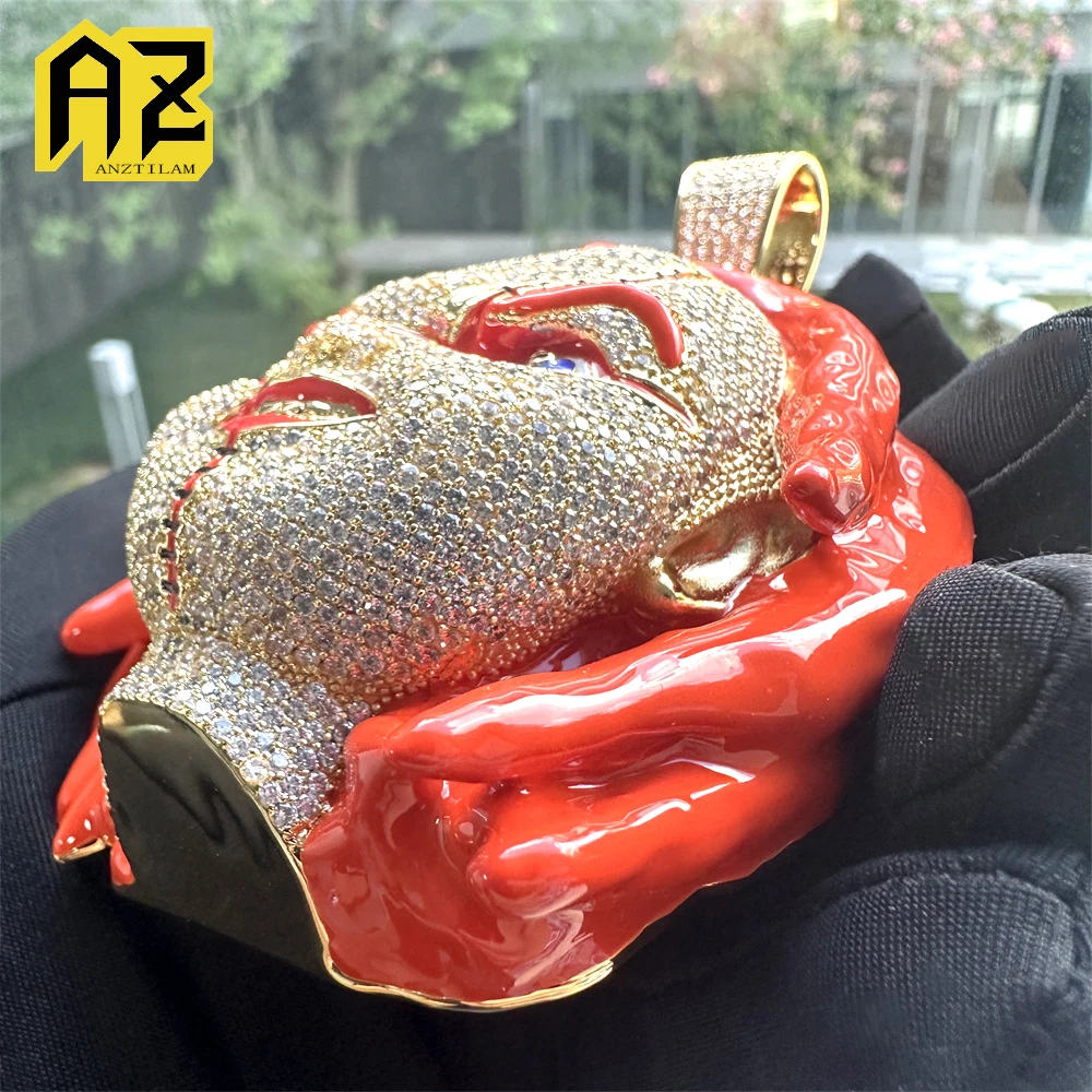 

Anztilam Red Oil BABY Iced Out Pendant Necklaces for Women Men Brass Zircon Punk Hip Hop Jewelry Free Shipping