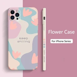 Case For iPhone 15 Case iPhone 14 Pro Max Cases Cartoon Flower Phone Case For iPhone 11 12 13 Pro XS X XR 7 8 Plus SE 2020 Cover