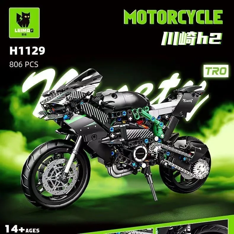 

1:8 scale motorcycle building block mechanical transmission toy, suitable as birthday gifts for boys, children, and adults