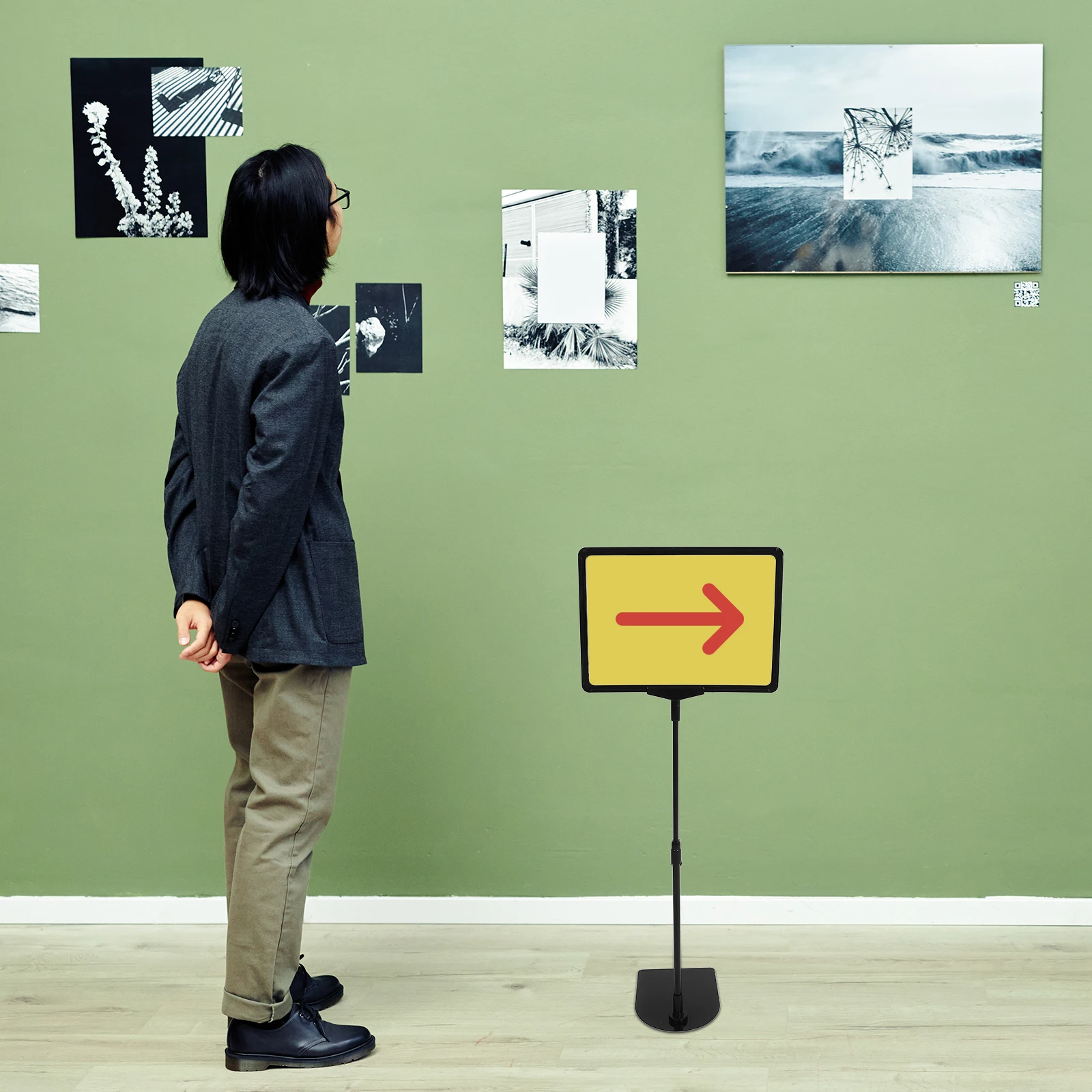 

Advertising Rack Stand Sign Holder The Banner Floor Standing Poster Black Desktop Display