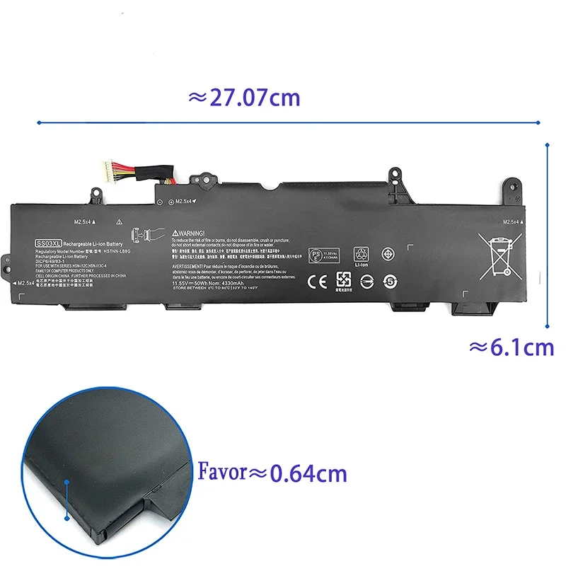 Imagem -05 - Bateria do Portátil para hp Elitebook Ss03xl 730 735 740 745 755 830 840 846 g5 Zbook 14u g5 Hsn-i12c Hsn-i13c4 Hsn-i13c5 Ss03050xl