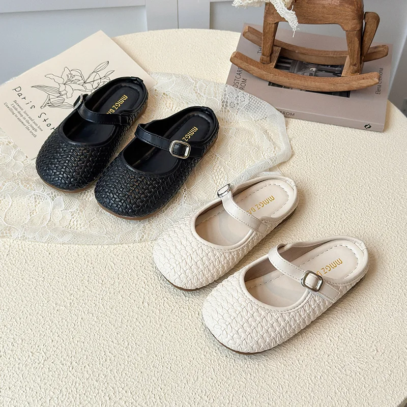 

Детская повседневная обувь, сандалии, весенняя обувь из искусственной кожи для девочек, Нескользящая дышащая белая черная обувь с мягкой подошвой, размер 23-34