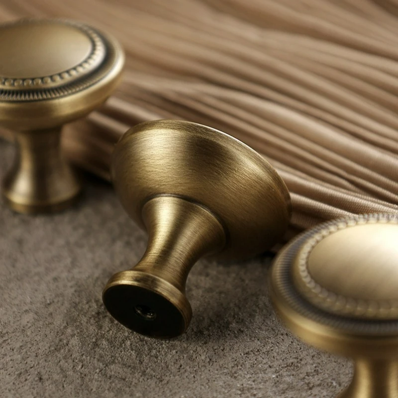 Mid Ancient Style Brass Handle Cabinet Door Solid Antique Cabinet Retro Wardrobe Drawer Door Handle