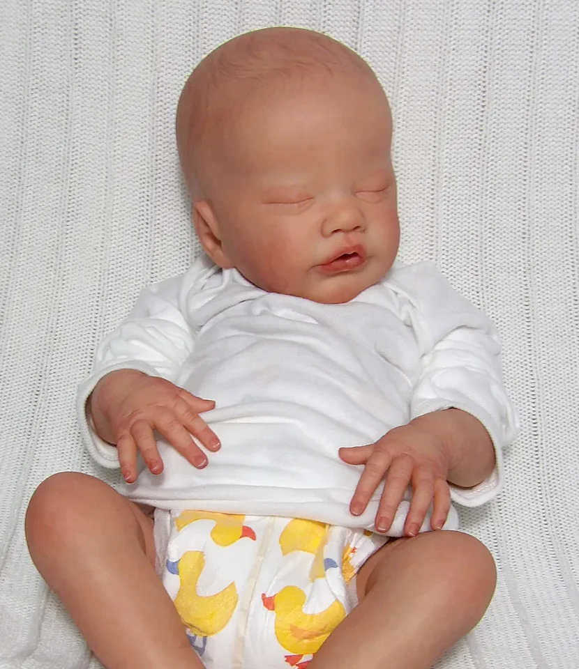 

NPK 19inch Primrose Asleep Reborn Doll Lifelike Baby with 3D Skin Hand-Painted Hair Touch Doll Multiple Layers Painting