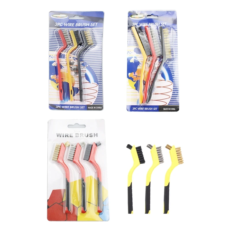 

Набор Щеток Для Чистки газовой плиты, комплект из 3 проволочных щеток с закругленной ручкой, для удаления ржавчины, грязи и краски PXPD