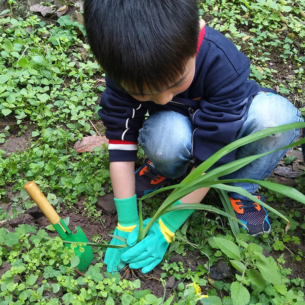 

1 Pair Kids Protective Lightweight Breathable Work Gloves For Children Gardening Outdoor Activities Easy Clean Reusable Safety