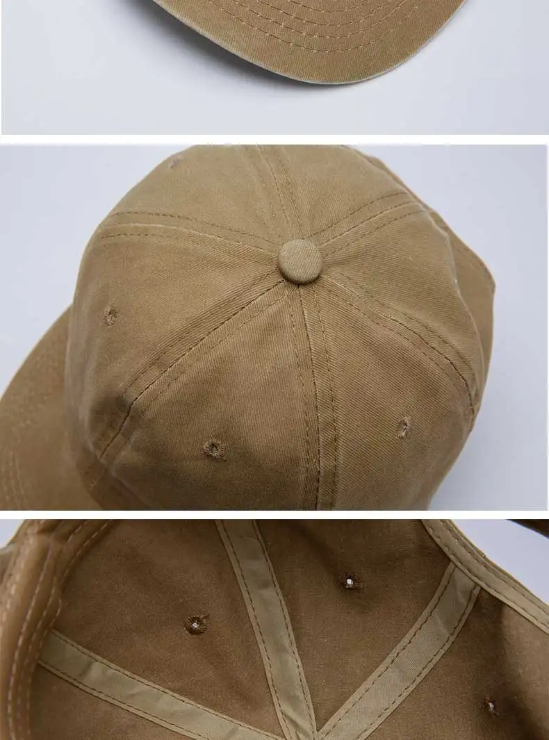 Maßgefertigte Baseballkappe Herren Outdoor-Kappe aus Gewaschener Baumwolle Sonnenschutz-Mütze Weiche Kappe mit Individueller Stickerei Logo Damen-Kappe – Detail 13