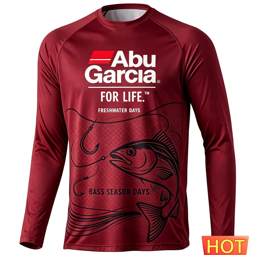 Fashion Outdoor Men's Fishing Long Sleeved T-shirt Sunscreen Comfortable Men Wild Fishing T-shirt Comfort T-shirts Men's Clothes