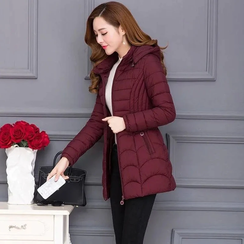 Padded Thin Cotton Jacket Short Top Winter Jacket Women Coat Korean Slim Big Size Female Parka Coat Wave Pattern Padded Jacket23