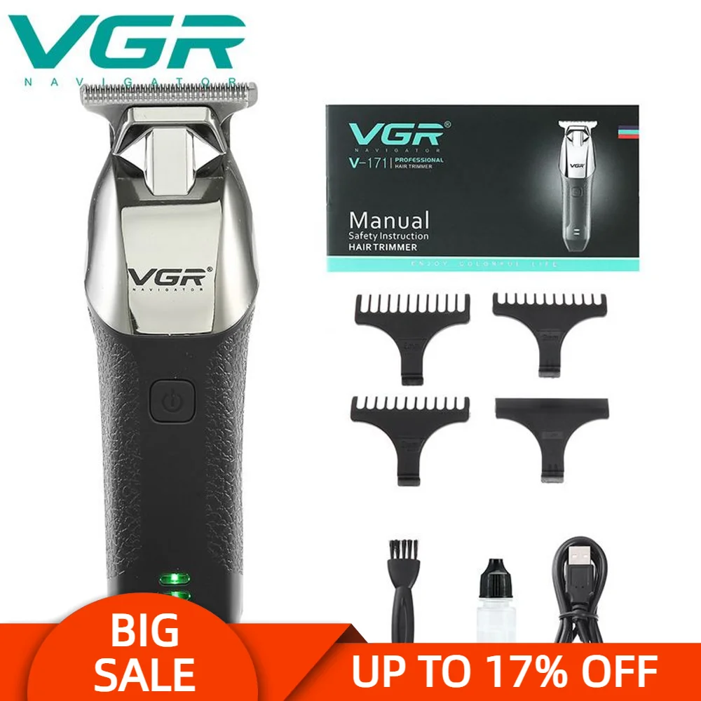 VGR V-171 이발기, 전기 살롱 전문 가전 제품, USB 개인 관리 이발 트리머, 남성용 이발사 VGR 171