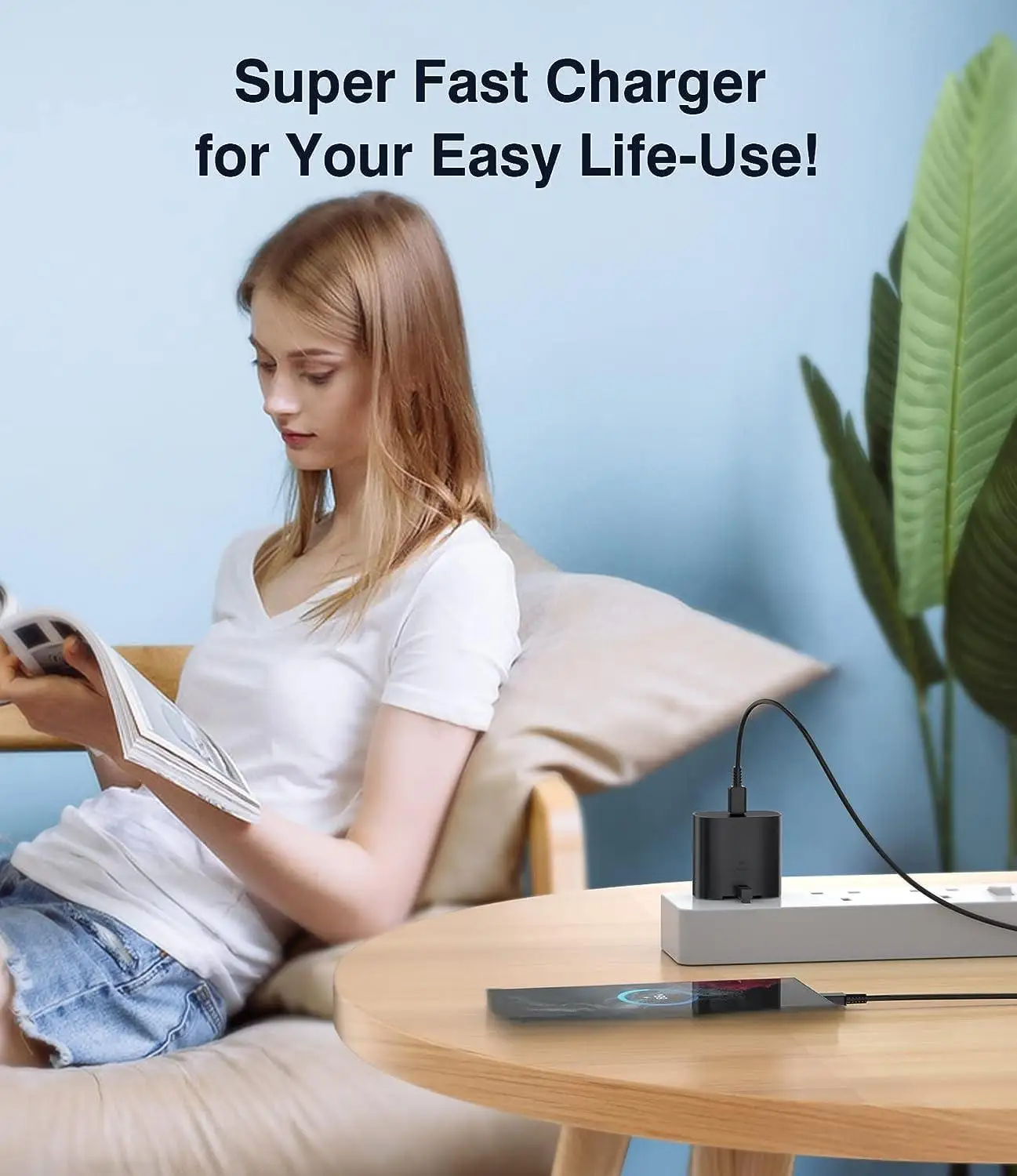 كابل USBC إلى USBC بطول 6 أقدام مع مجموعة شاحن توصيل المملكة المتحدة بقدرة 25 وات، شاحن سريع للغاية لهاتف سامسونج