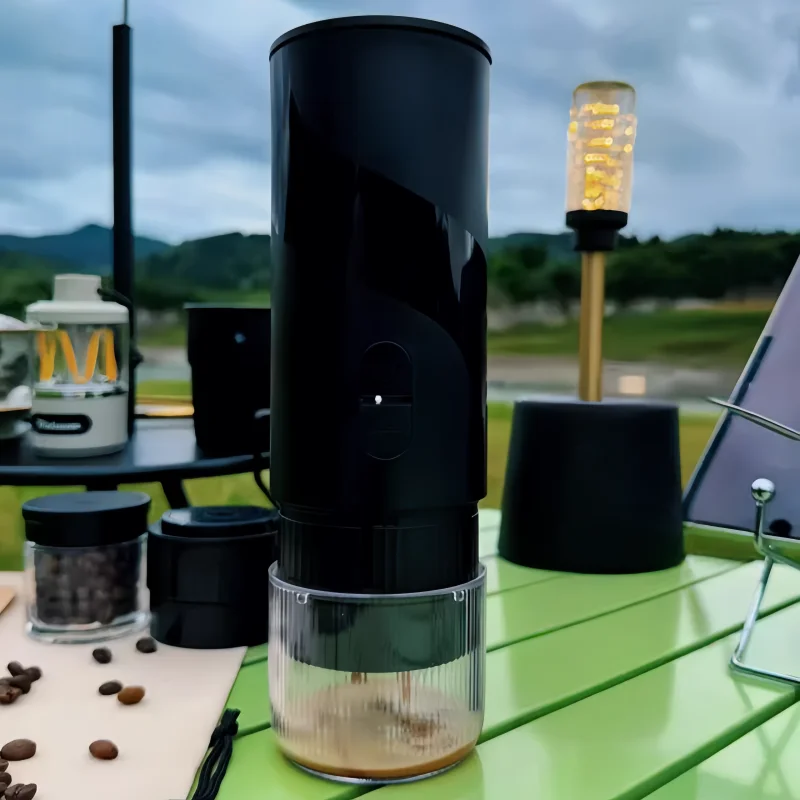 Portable electric Italian 2-in-1 coffee machine, capsule extraction, small outdoor camping car office espresso machine