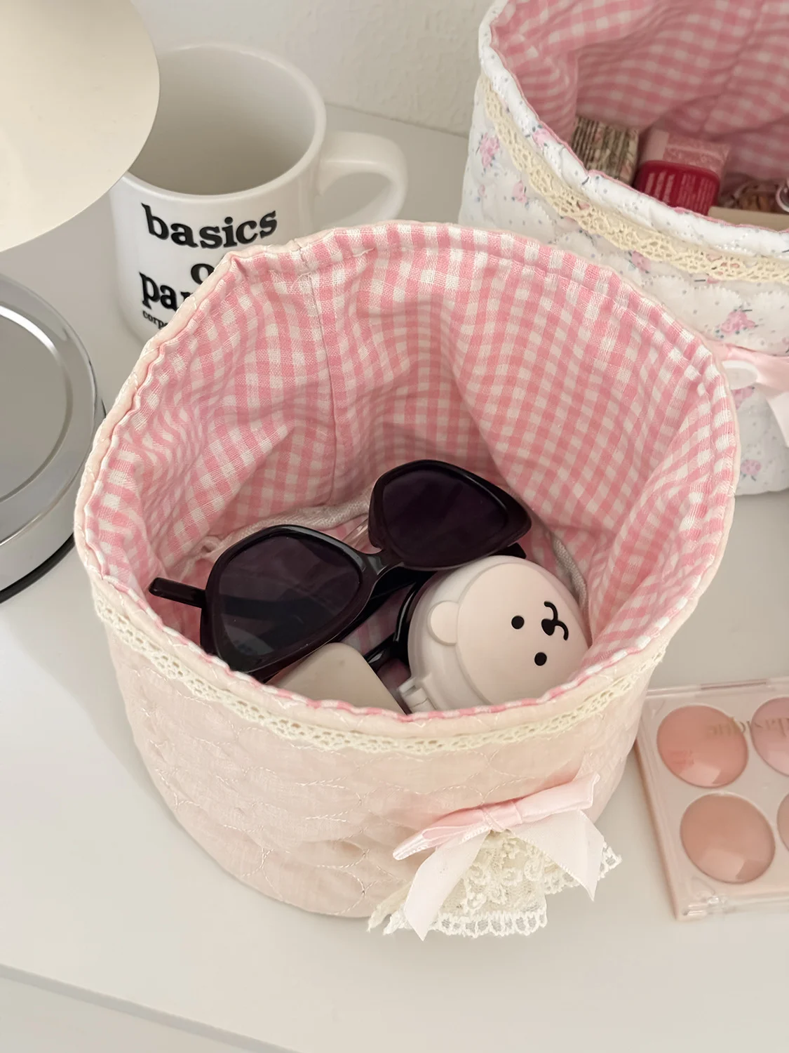 YT Sweetheart Girl's Heart Desktop Organizer Box Lace Cylinder Storage Box New Handmade Ballet Style