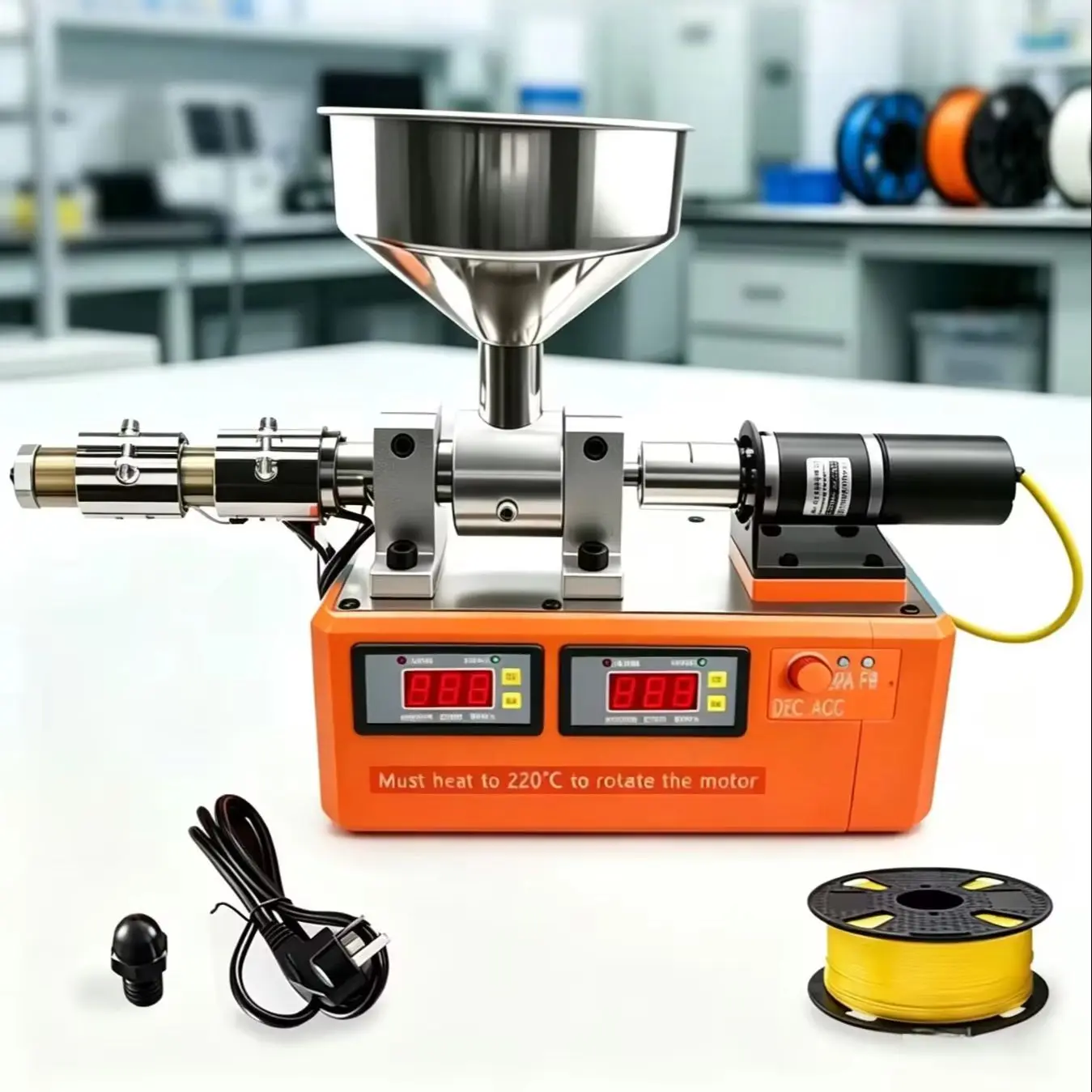 Desktop Single Screw Extruder Machine,1.75mm/2.3mm 3D Printing Filament Maker 3D Consumables Extrusion For TPU PE PP ABS PVC