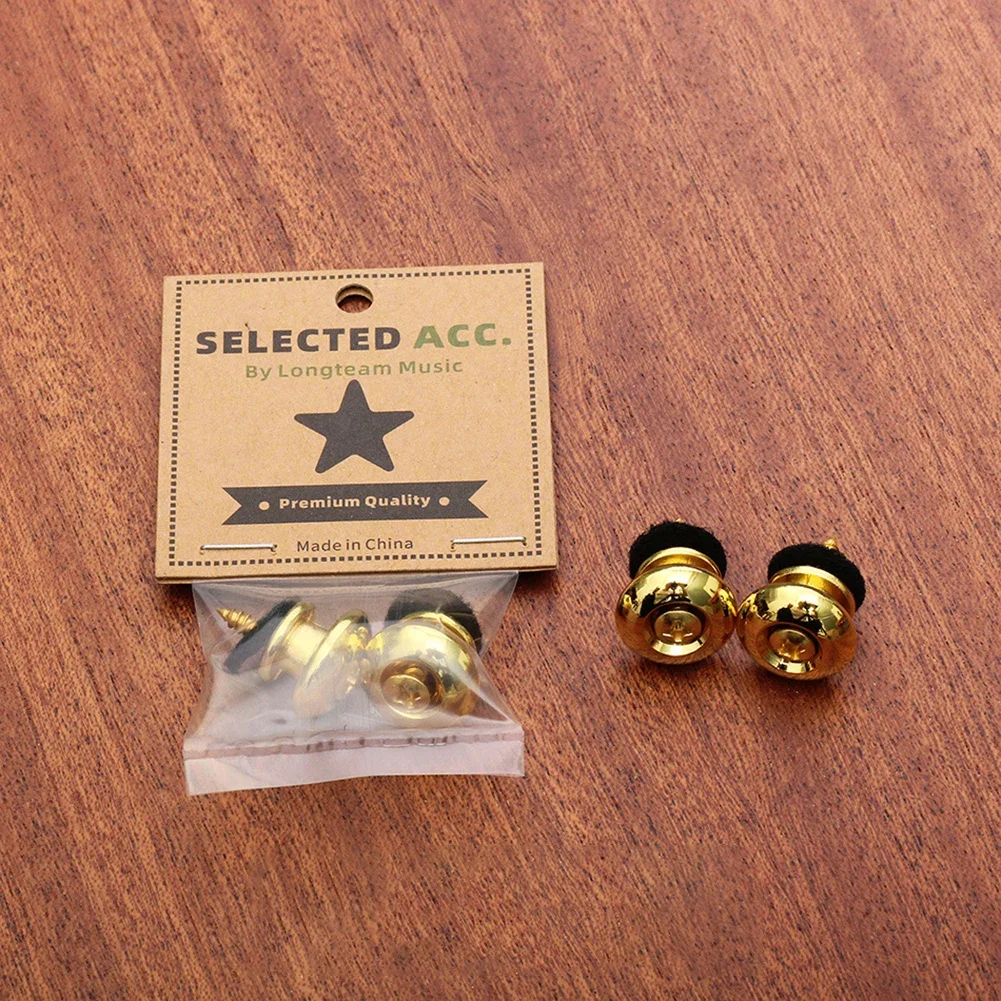 2 Pcs Guitar Strap Button Locks For Electric Guitars Basses And Ukuleles Includes Installation Screws For Security