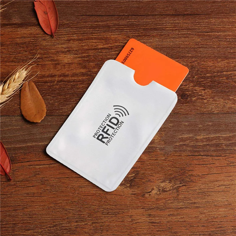 

AA84 100Pcs Aluminum Foil Anti-Degaussing Card Cover RFID Shielding Bag NFC Credit Card Anti-Theft Brush ID Card Protector