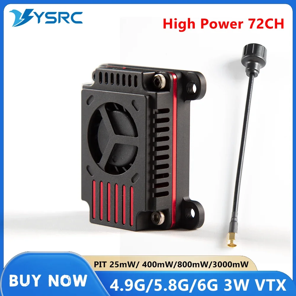 AeroParts5.8G 5.8GHz 3W Video Transmitter VTX High Power 72CH 25mW/1000mW/2000mW/3000mW Adjustable For Long Rang FPV Racing Dron