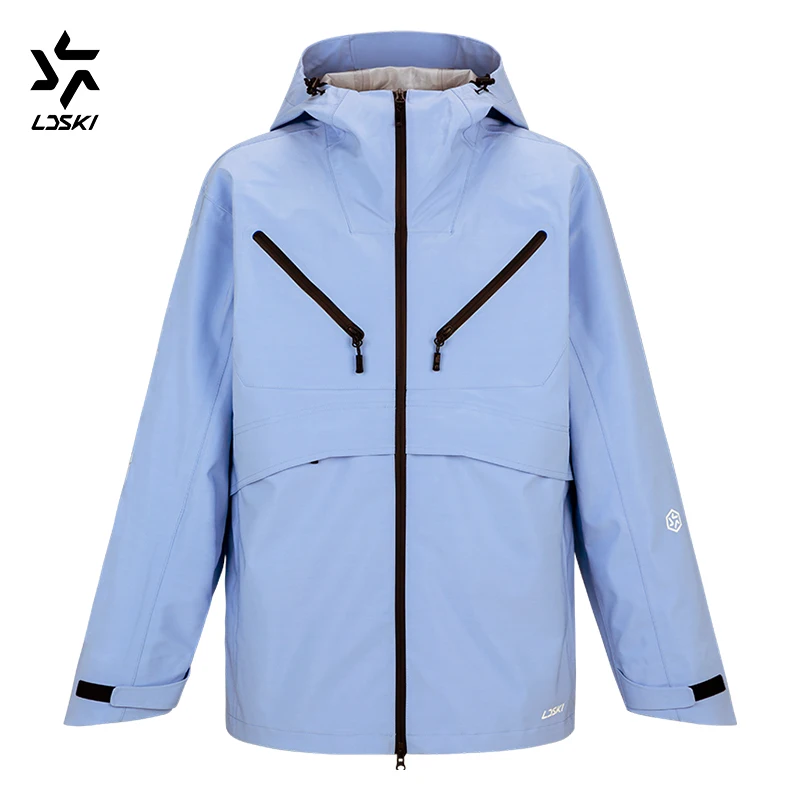 LDSKI Ski Jacket Women Men Hooded Winter Warm Suit Snowproof Waterproof Windbreaker Thermal Clothing Outdoor Sports Snowboarding