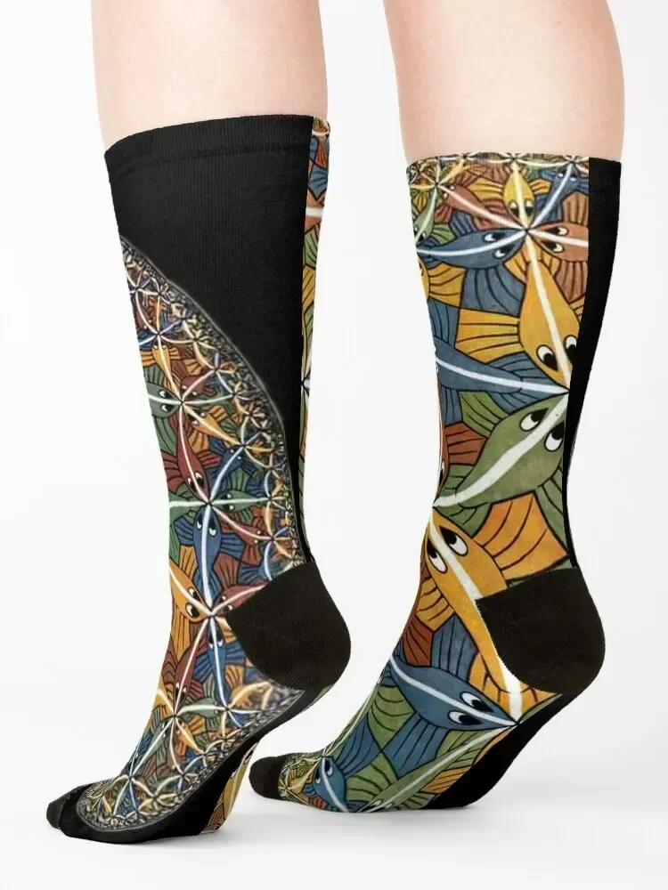 حدود الدائرة III بواسطة M.C. جوارب Escher لركوب الدراجات للرجبي للشتاء الدافئ جوارب نسائية للرجال