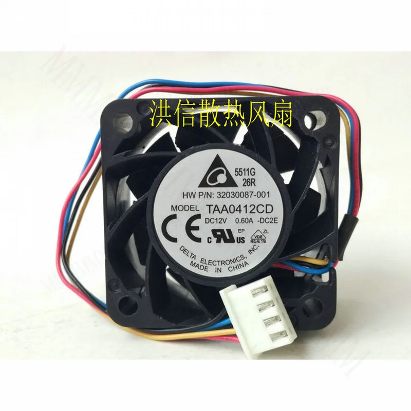 TT  1PCS Delta TAA0412CD DC12V 0.60A 4020 double ball fan 4pin