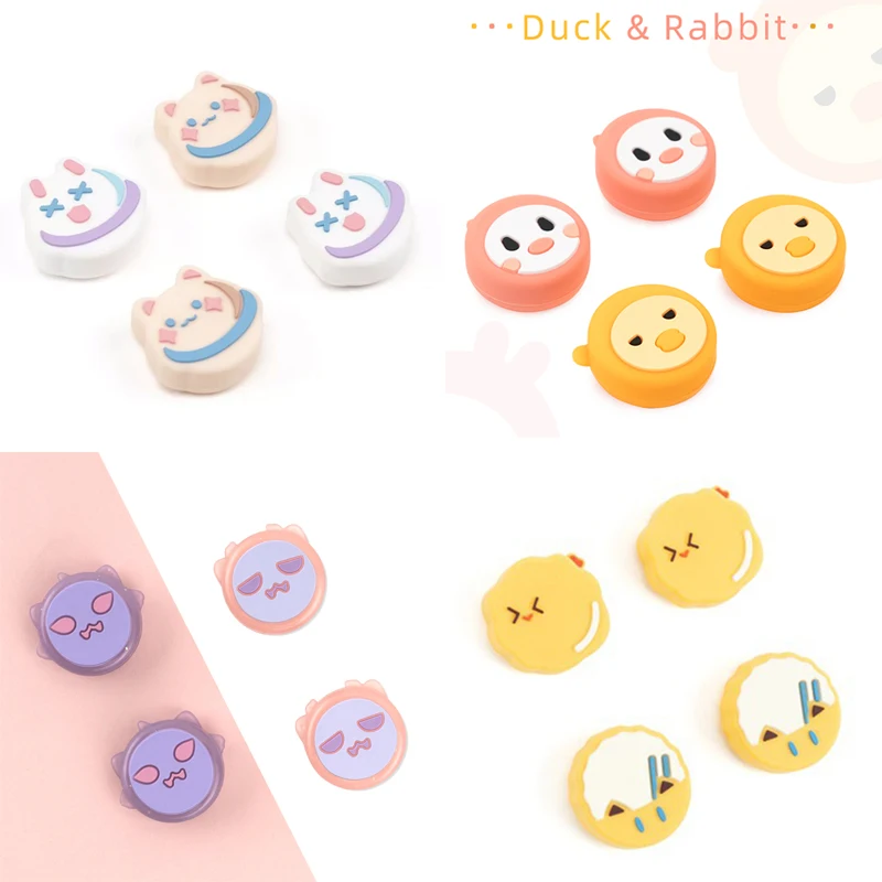 Capa protetora de joystick para nintendo switch, capa de joystick fofa de desenhos animados para controle de videogame ns lite, acessórios