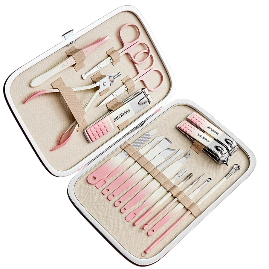 Gradient Nail Tools 7/10/18 Pcs Professional Stainless Steel Nail Clipper Set Manicure Pedicure Set of 30pcs Travel Grooming Kit