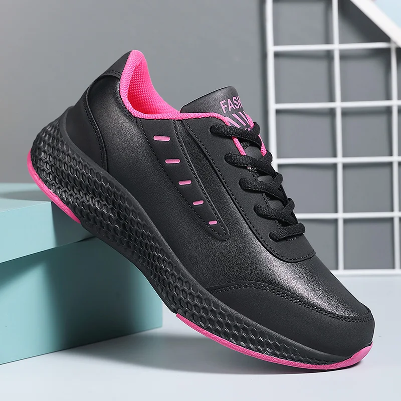 Running Shoes for Women Black Sneakers Trends 2023 Comfortable Height Increasing Autumn Chunky Breathable Leisure Shoes Big Size