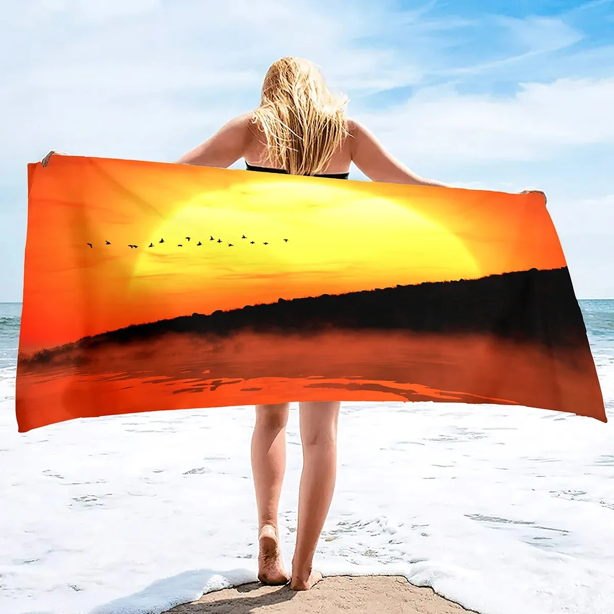 

Sunrise Oversized Thick Microfiber Beach Towel - Sand Free Absorbent Quick Dry Bath Towel for Beach And Pool