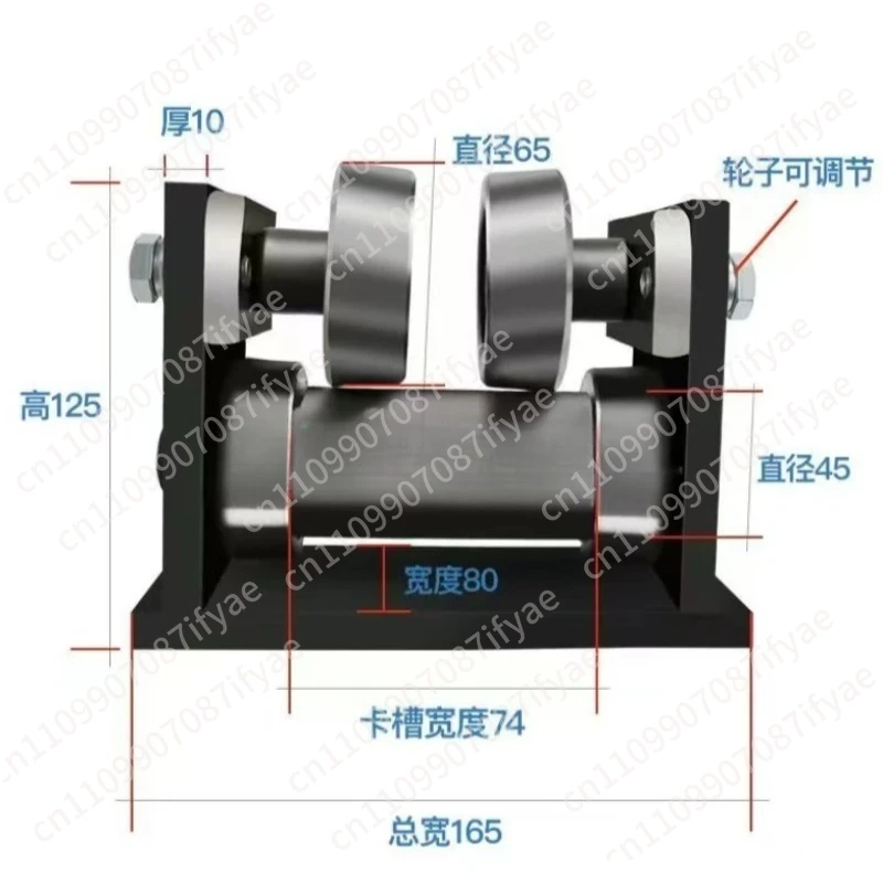 

Double Roller A3 Steel Lifting Freight Elevator Auxiliary Accessories No. 10, No. 12, No. 18 I-beam Guide Wheel Frame