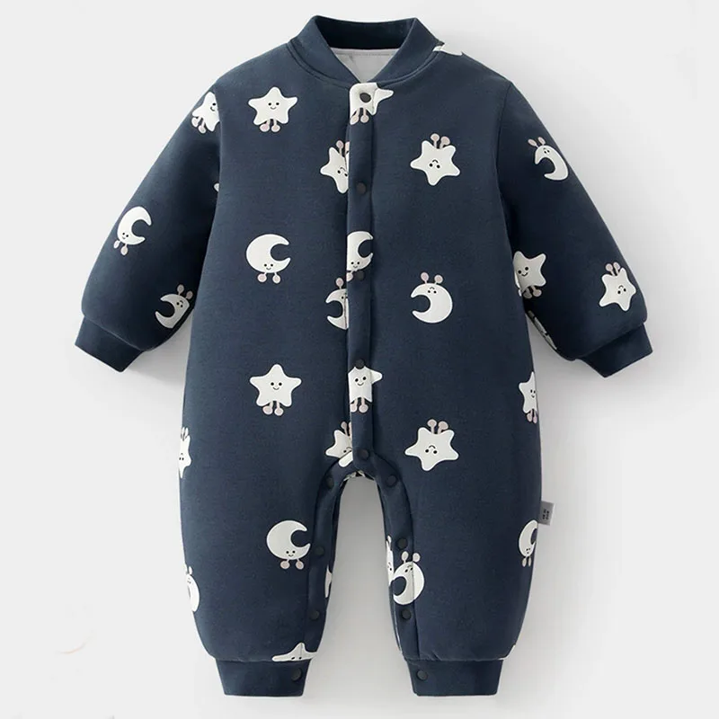 

Зимняя одежда для девочек, наряды для маленьких мальчиков, теплые комбинезоны из толстого хлопка с милым корейским мультяшным принтом, товары для новорожденных B350