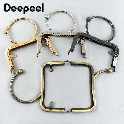 1/2/3Pcs Deepeel 12.5cm Metal Bag Handles Round Purse Frame Kiss Clasp Handbag Wallet Sewing Brackets Making Bags Accessories