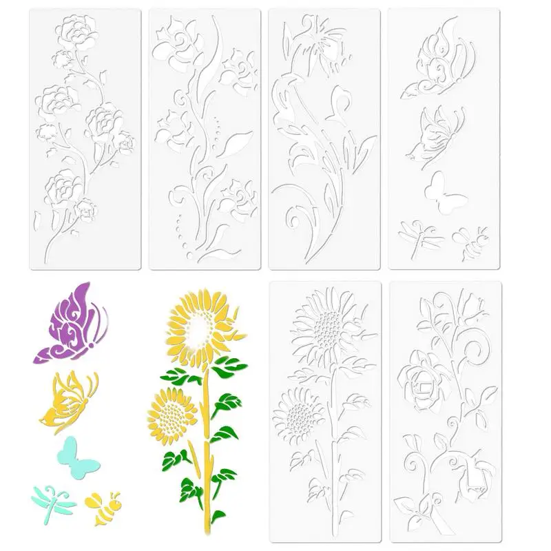 

Garden Fence Stencils 6PCS Reusable Stencils Templates Painting Stencils For Fence Garden Decor Drawing Templates For Painting