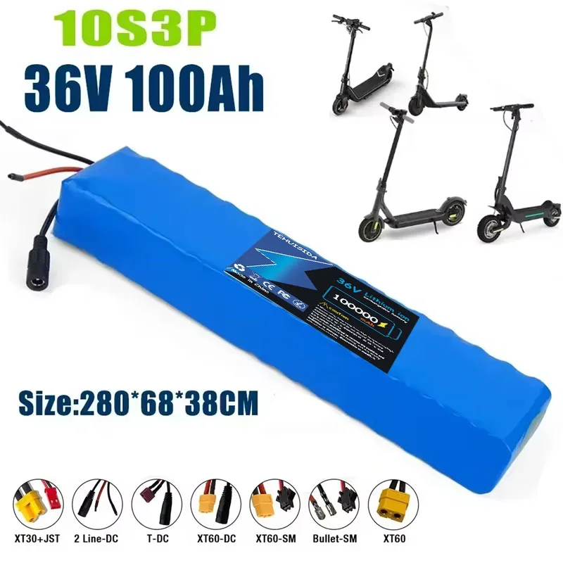 

Аккумулятор Au Lithium Aste 10S3P, 36 В, 100 Ач, 18650, Аккумулятор Modifiée Pour Vélo, Скутер Électrique, Valqicule Avec BMS, 1000 Вт
