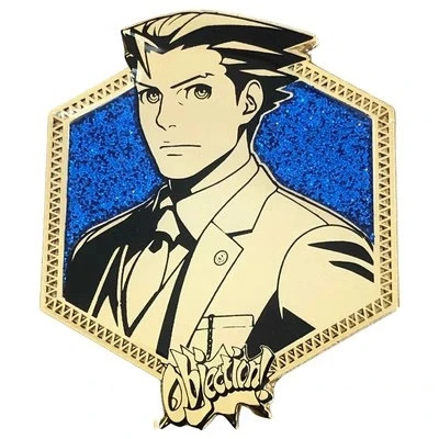 Anime Ace Attorney	Phoenix Wright Miles Edgeworth Cosplay Cartoon Badge Brooch Birthday Present Emblem Breastpin Medal Pendant