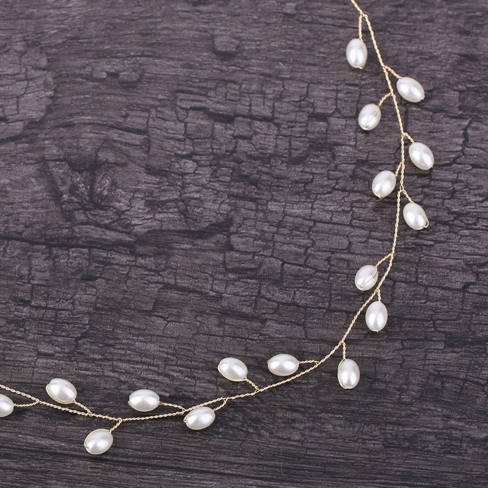 لؤلؤة الشعر الكرمة اليدوية الزفاف خوذة خفيفة الوزن الزفاف هيرباند قابل للتعديل كريستال الشعر التبعي للنساء الطرف #6