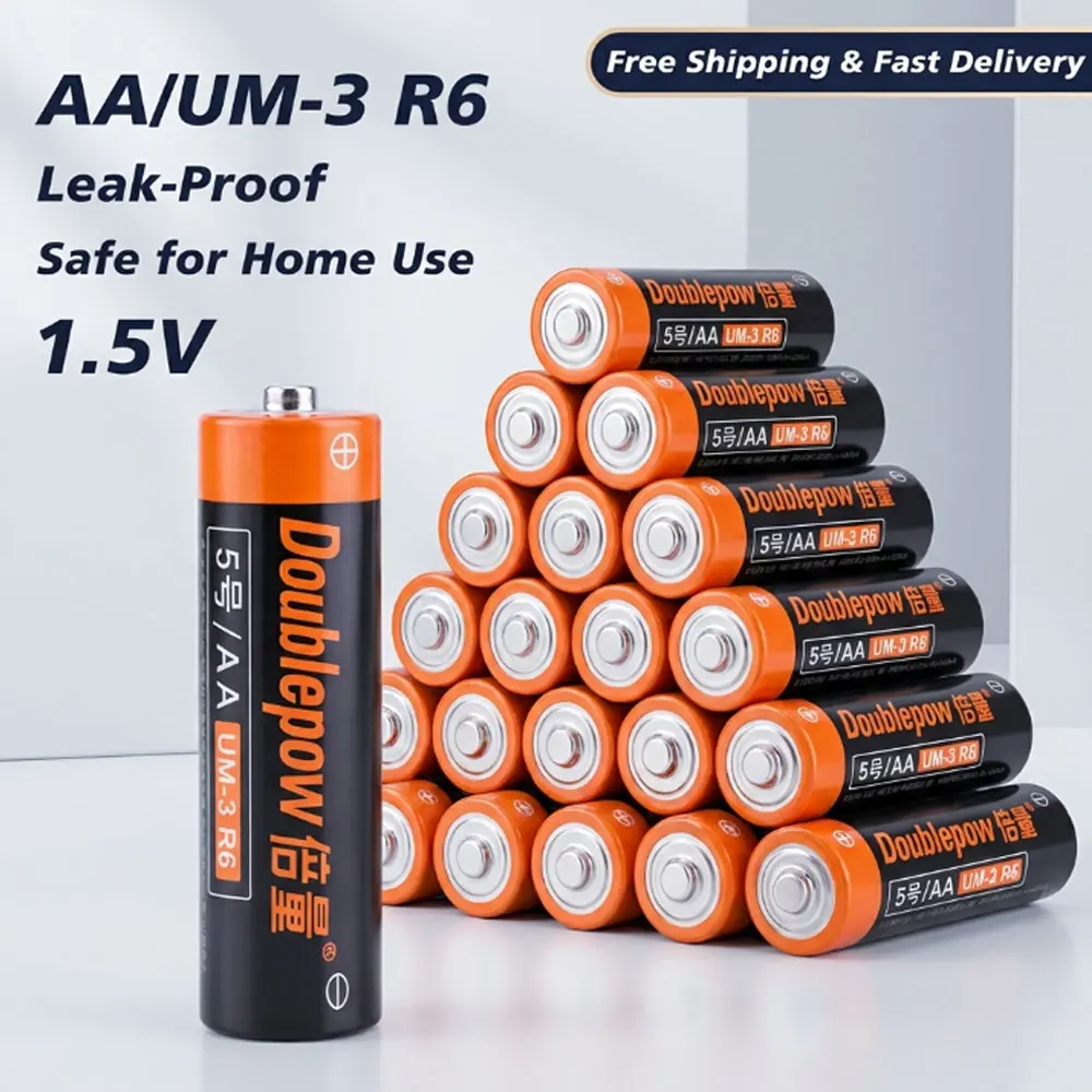

AA 1.5V Carbon Zinc Heavy Duty Batteries Disposable Long Lasting Power for Remote Control Clock Toy Flashlight Home Daily Use