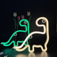 1 Piece, Green Dinosaur-Shaped Neon Light, USB or 3*Aa Battery Dual Power Supply, Including Hook, Suitable for Room Background Wall Decoration, Holiday Party Lighting, Cool Summer Ornaments (Battery Not Included)