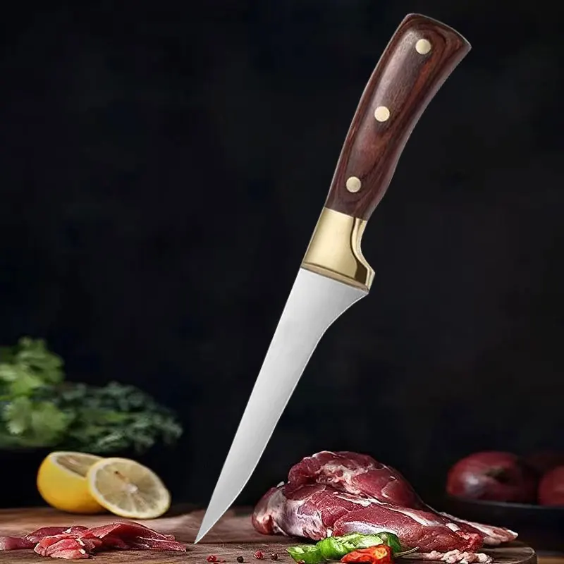 1pc High hardness cutting knife, boning knife, kitchen knife, paring knife, colored wood handle
