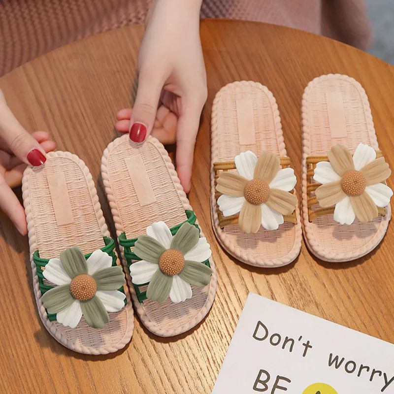 2023 Girl Slippers Children Floral Indoor Summer Shoes Kids Slippers For Girls Soft Sole Flip Flops Princess Shoes CSH1306