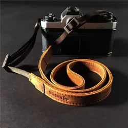 Genuine Cowhide Leather Durable Cross Body Adjustable Neck Universal Lanyard Camera Neck Shoulder Strap Belt for SLR DSLR Camera