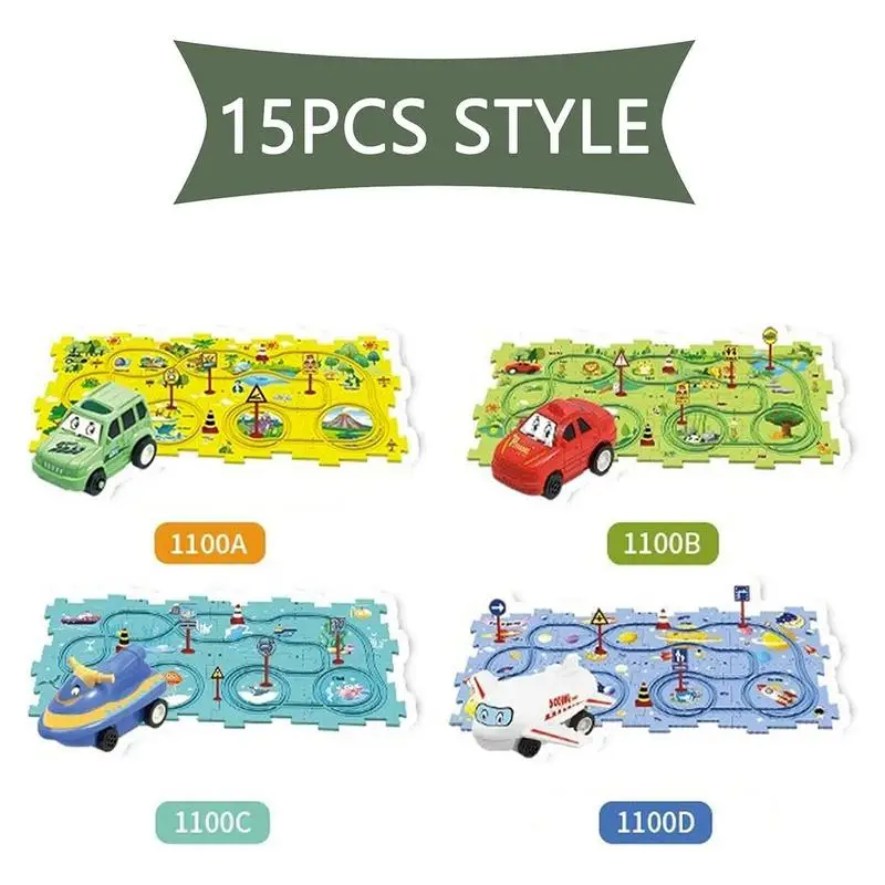 Fai da te assemblaggio carrello elettrico costruzione educativa auto gioca Puzzle elettrico giocattolo veicolo portatile Puzzle Board giocattoli Montessori