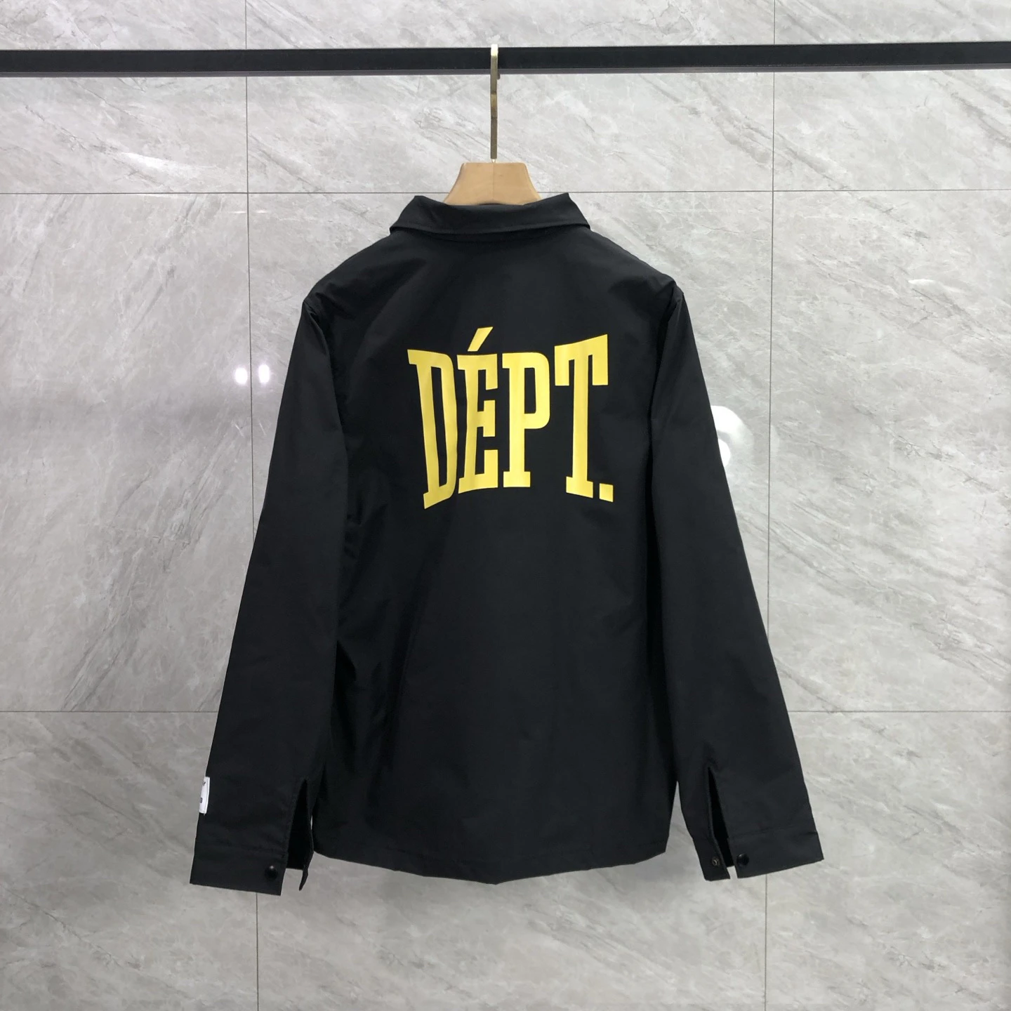 Unisex Basic Letter Yellow Printed Button  Jacket Style Coat Youth Popular Polyester Fiber Long Sleeve Hooded Outerwear