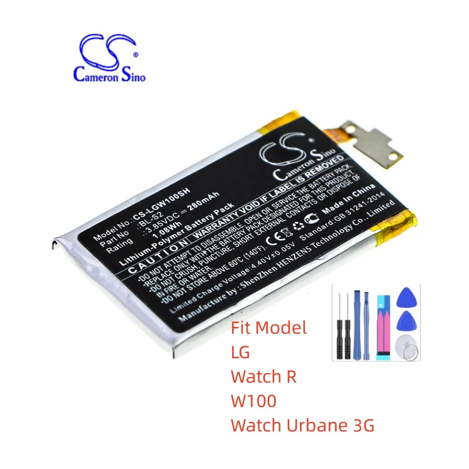 Smartwatch Battery For LG BL-S2 Watch R  W100  Watch Urbane 3G Capacity 280mAh / 1.08Wh Color Black Type  Li-Polymer  3.85V