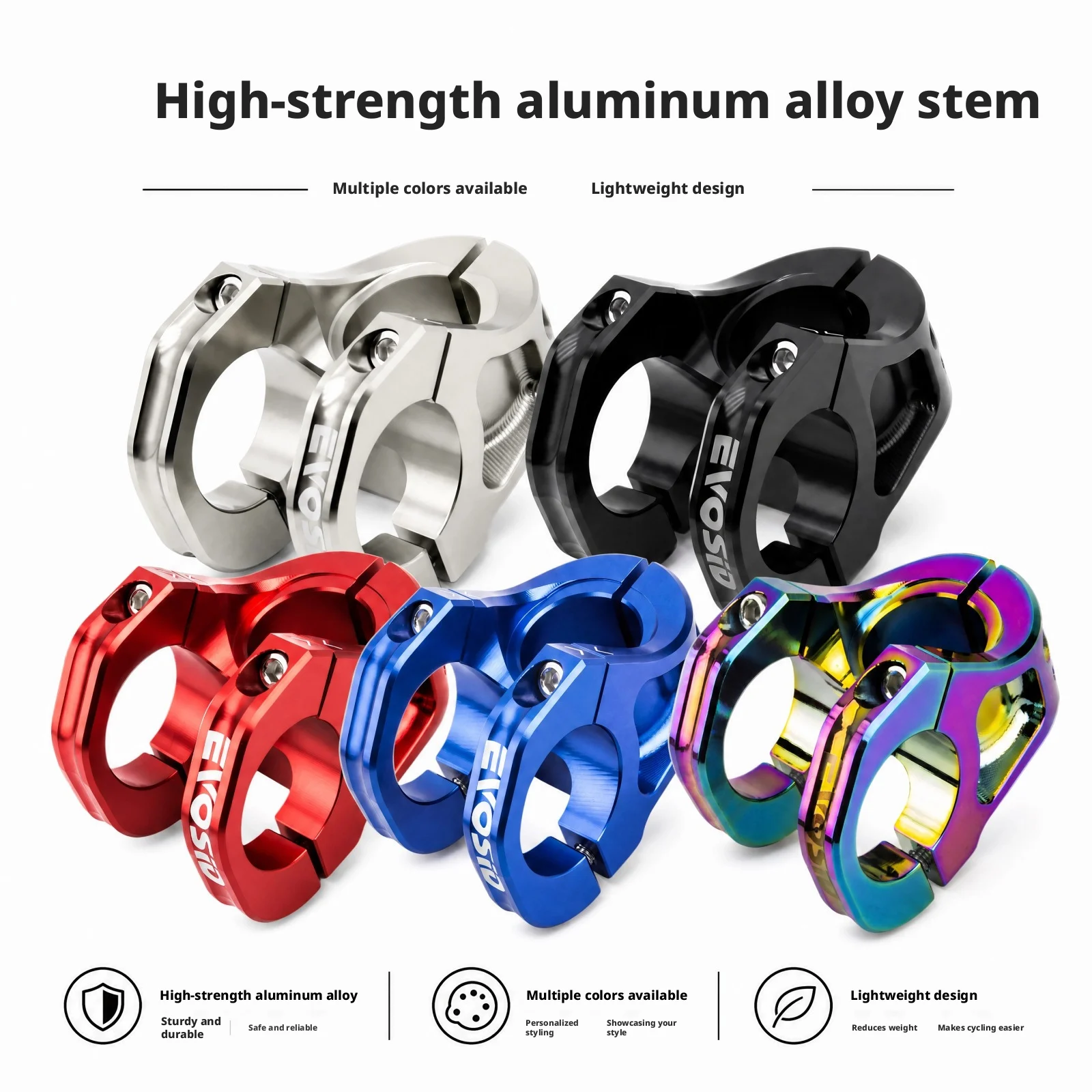 EVOSID  MTB Mountain Bike Stem Aluminum Alloy Ultralight High Strength Short 31.8×28.6MM CNC Stem DH/AM/XC Power direction