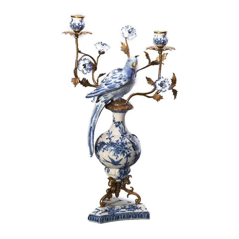 Brass ceramic classic oil lamp, handmade red unique