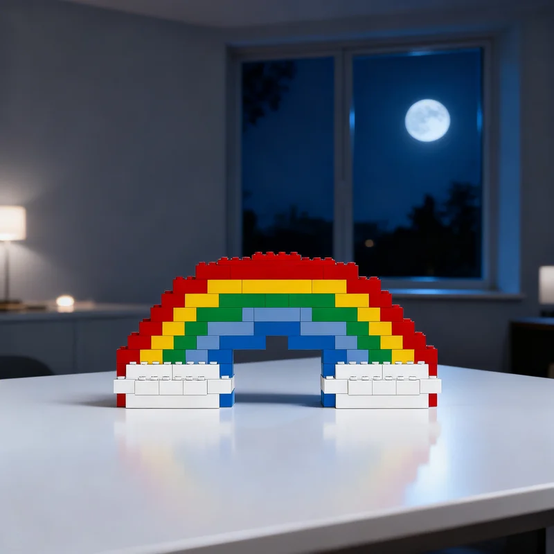 119pcs MOC 6166 Rainbow On Clouds Make Create Building Blocks Kit Display Model Series Collectible Edition Toy Gift For Makers